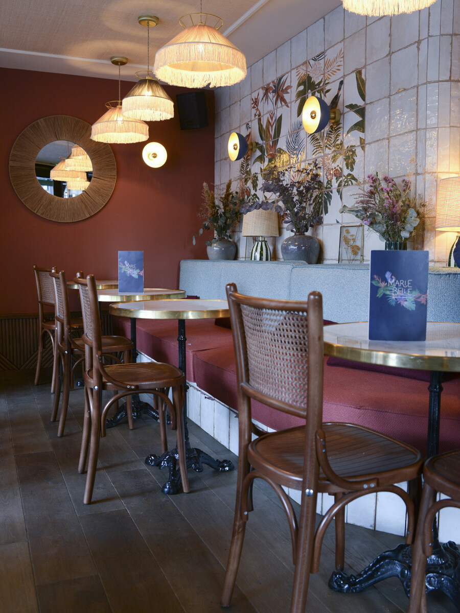 Le Studio Emma Roux en collaboration avec Christopher Matignon, a fait la décoration de Marie Belle, Boulevard de Bonnes Nouvelles à Paris